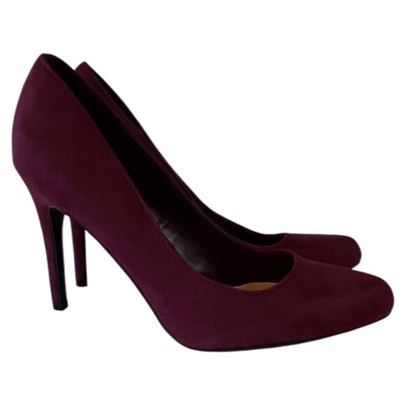 LC Lauren Conrad Blossom Womens Wine Dark Suede 4 Inch Heels Pumps Size 7.5M - Picture 4 of 12